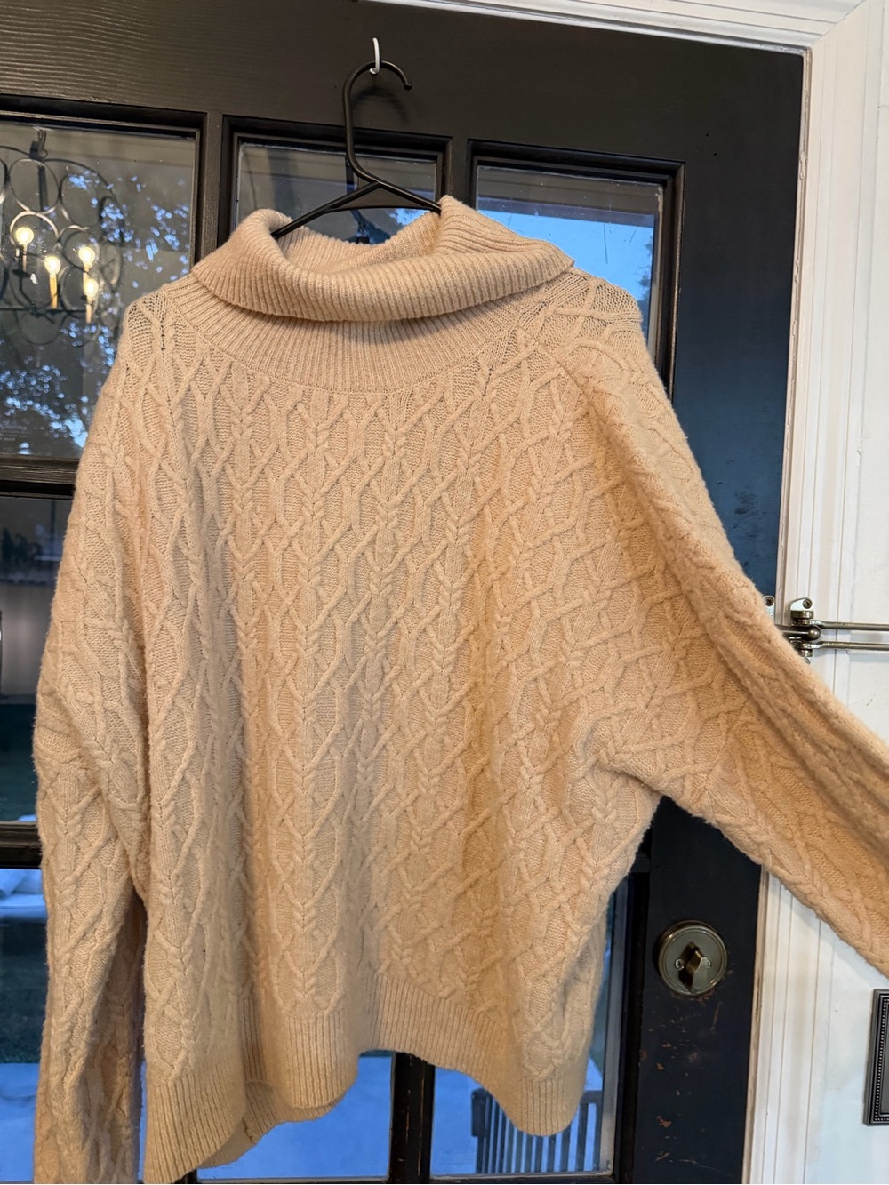 New York and come Cream Cable Knit Turtleneck Sweater